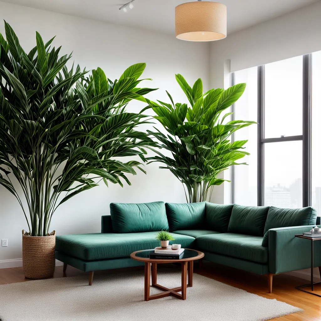 sala estar plantas verdes acolhedora 1