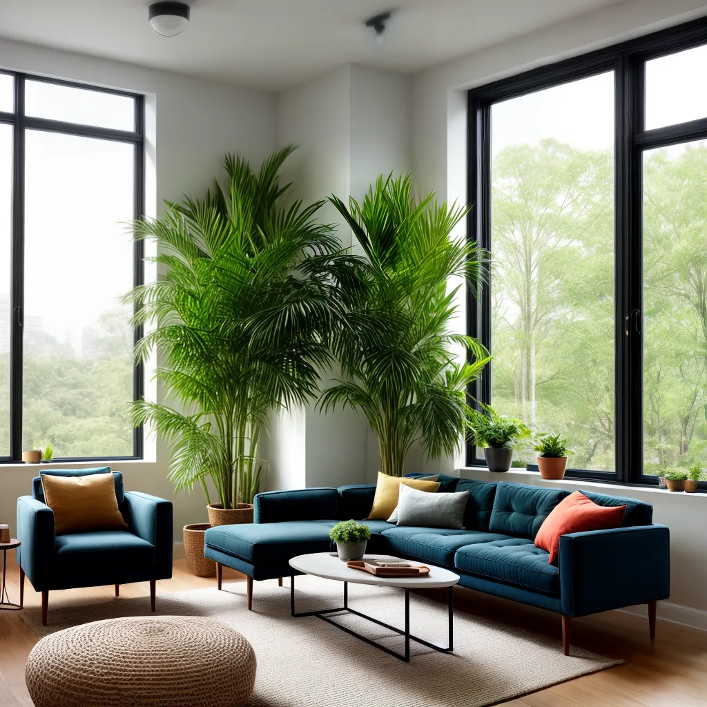 sala verde janelas plantas internas
