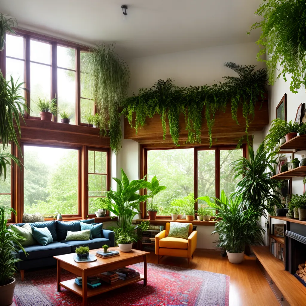 sala verde jardim interno acolhedora