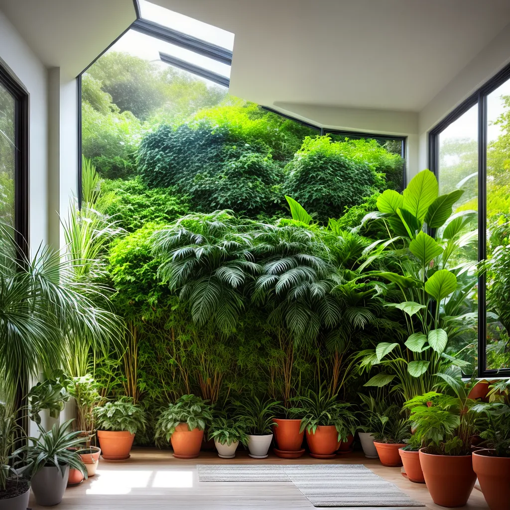 jardim interno verde serenidade