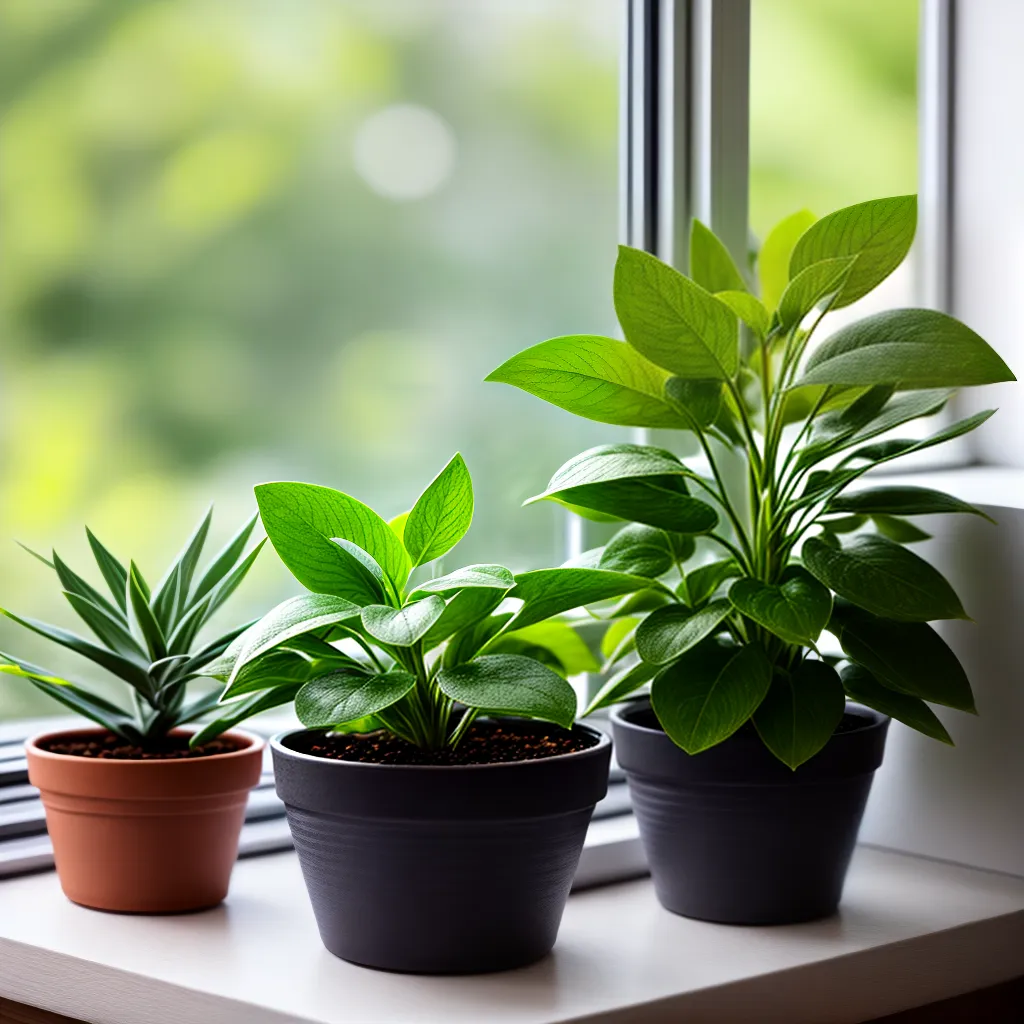 planta vibrante janela luz sol