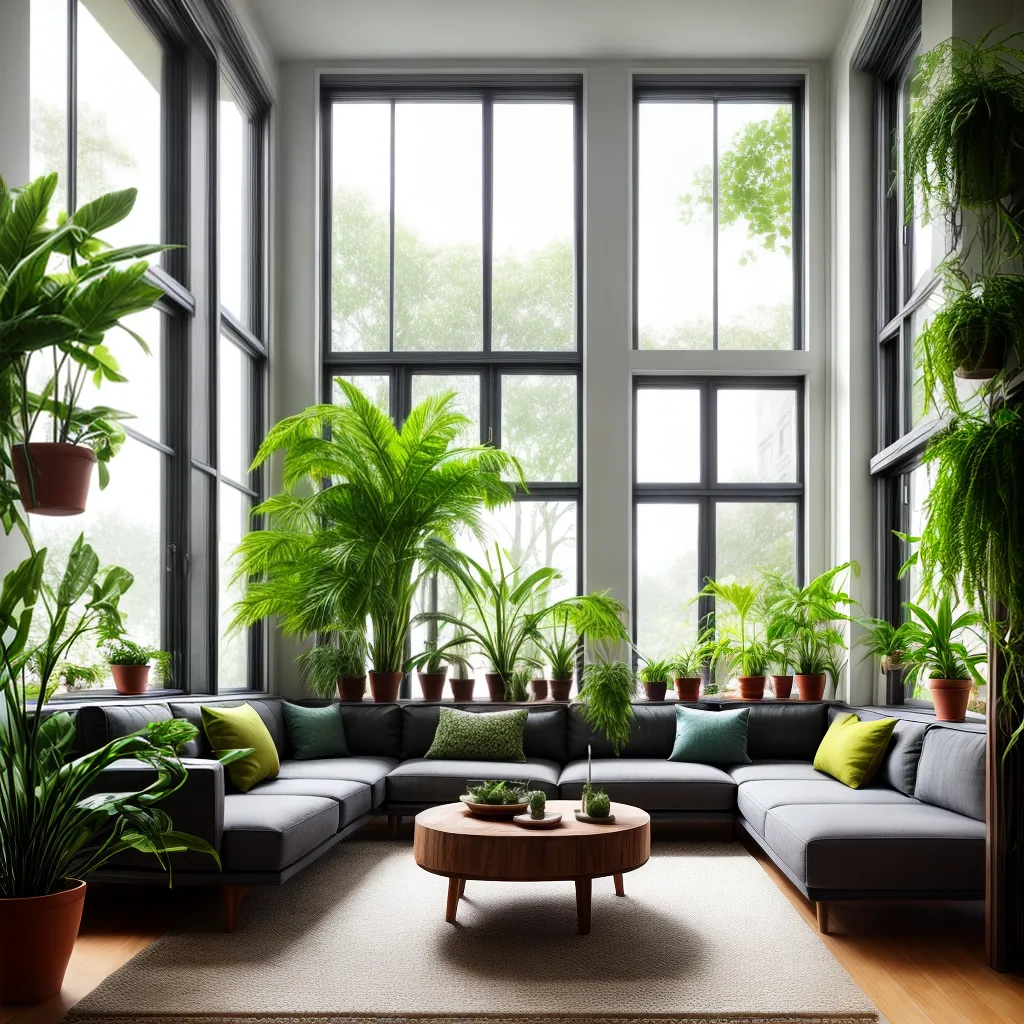 sala verde plantas decoracao janela