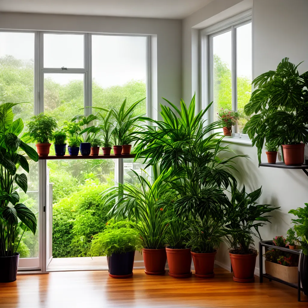 jardim interno plantas coloridas