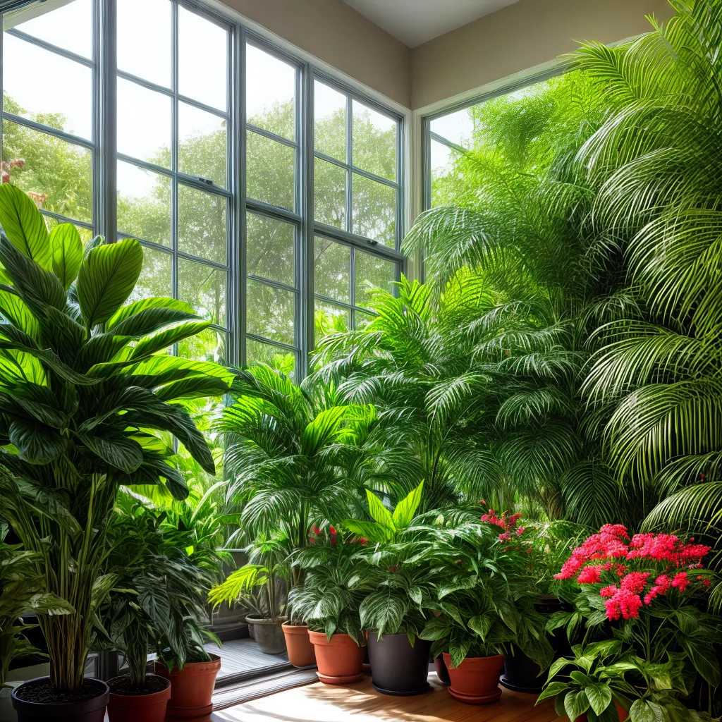 jardim interno exotico folhagem vibrante