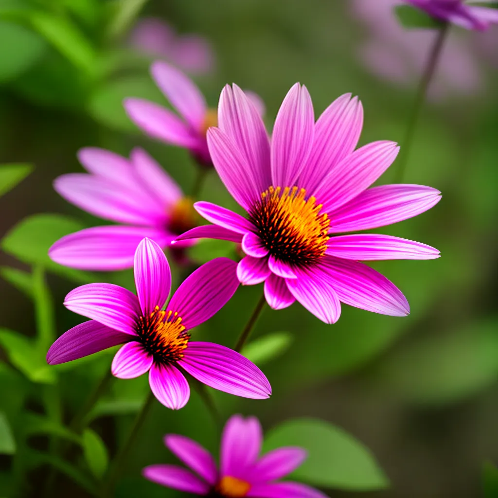 flor selvagem purpura rosa folhagem