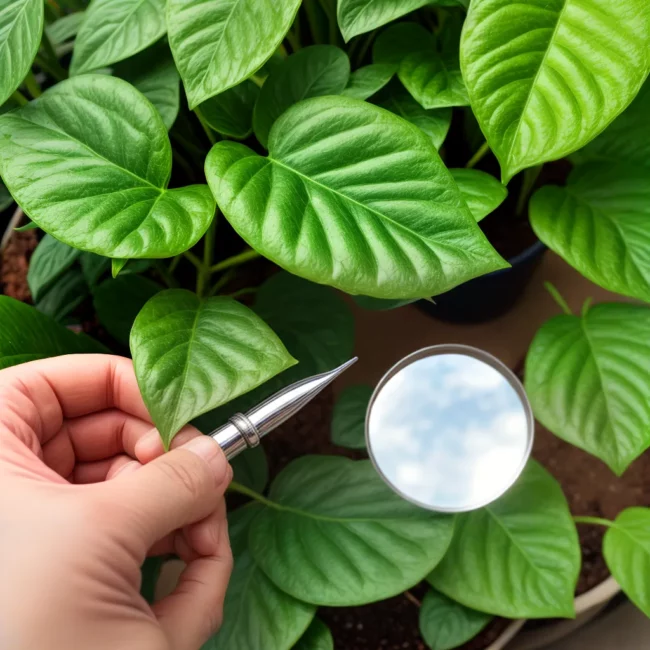 folha verde lupa estufa plantas folha verde lupa estufa plantas
