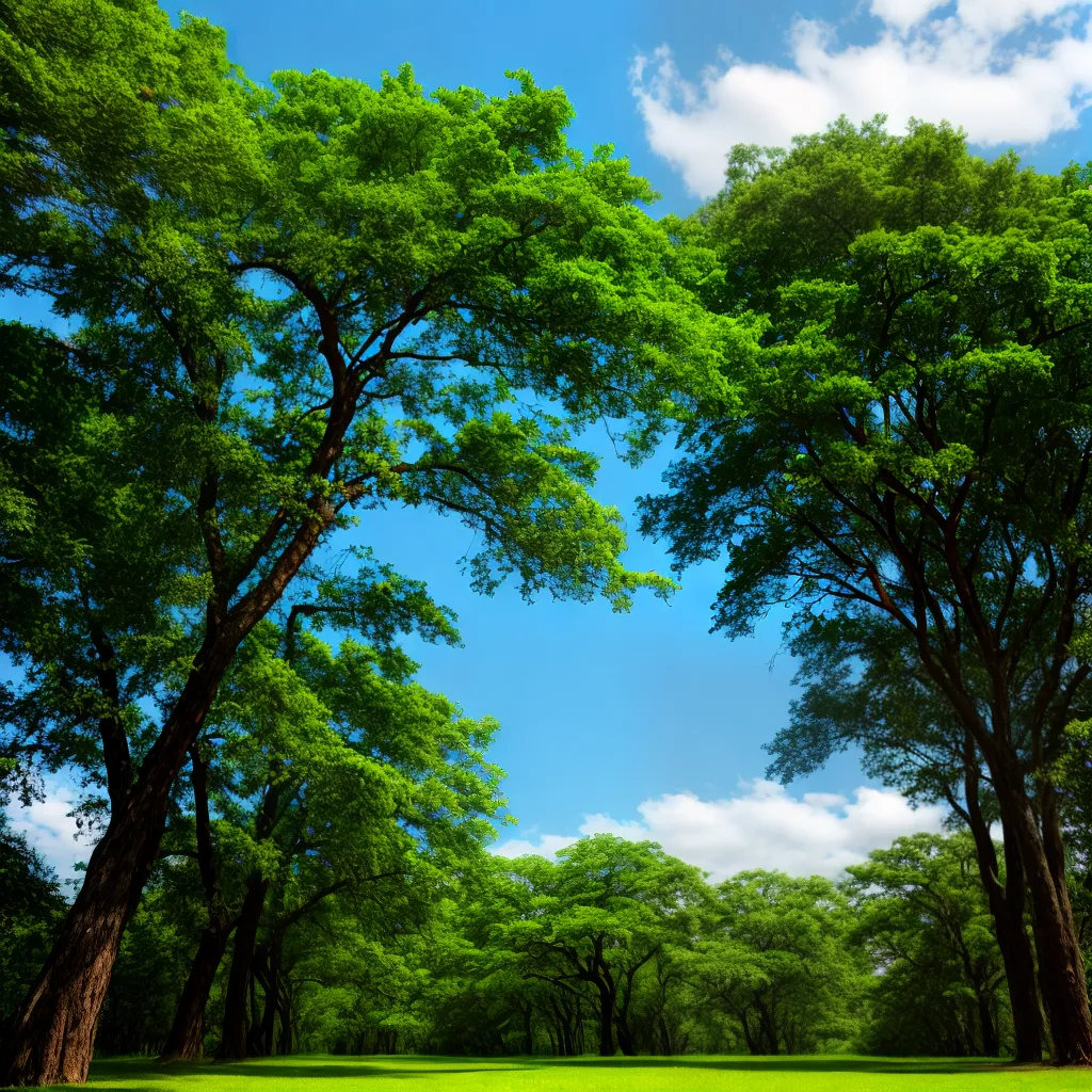 arvore majestosa floresta verde crescimento arvore majestosa floresta verde crescimento