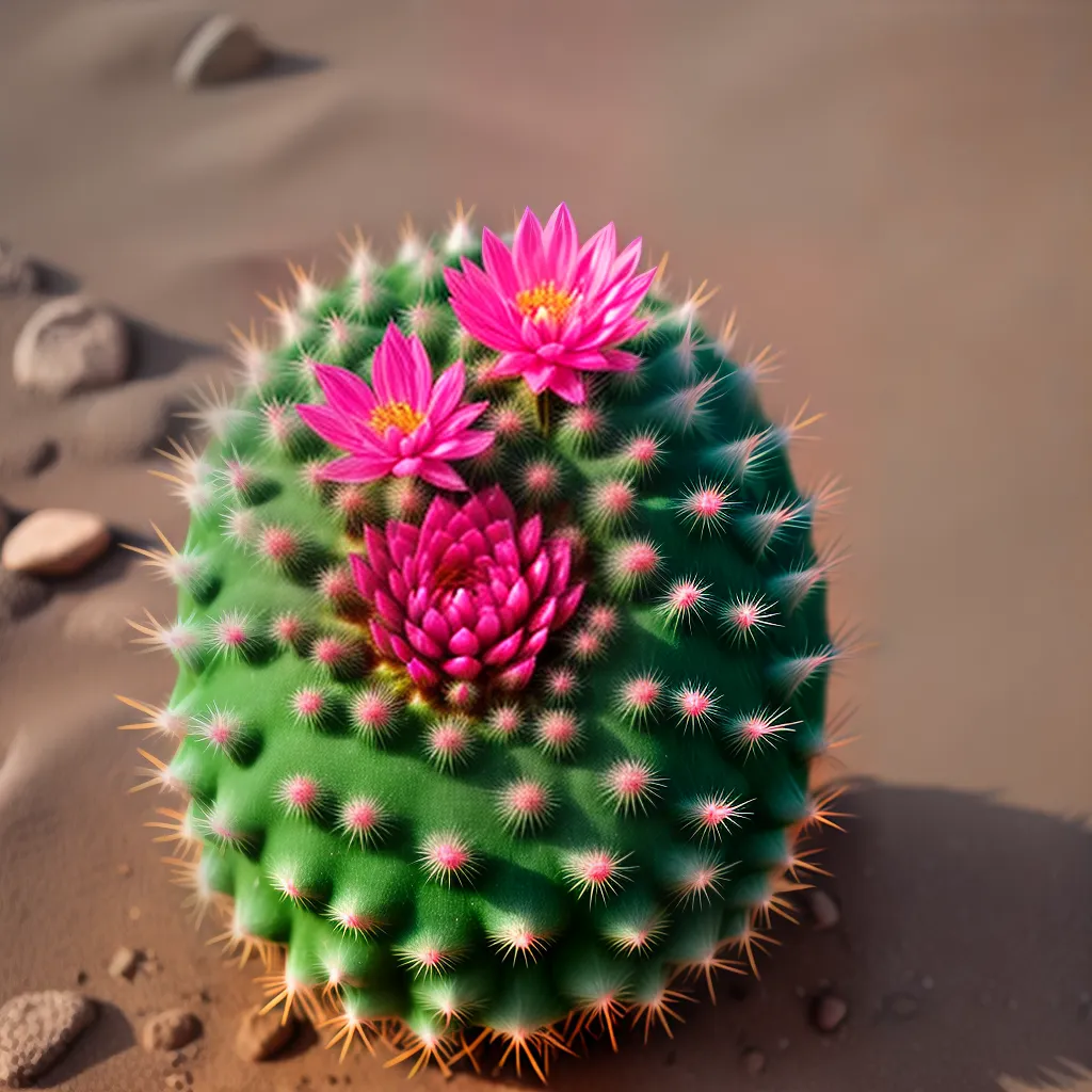 flor cacto rosa deserto contraste