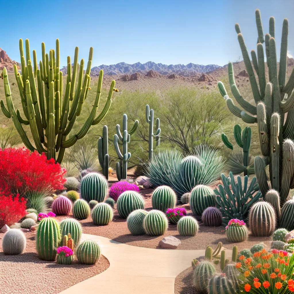 paisagem deserto cactos coloridos jardim