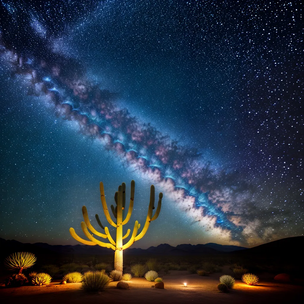 deserto estrelas cactos flores noturnas