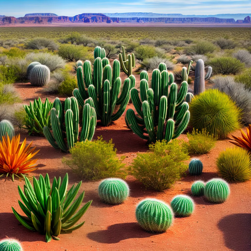 deserto cactos vibrantes paisagem