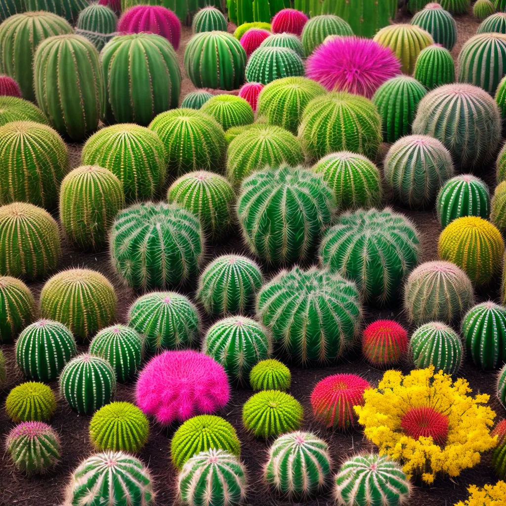 jardim cactos coloridos