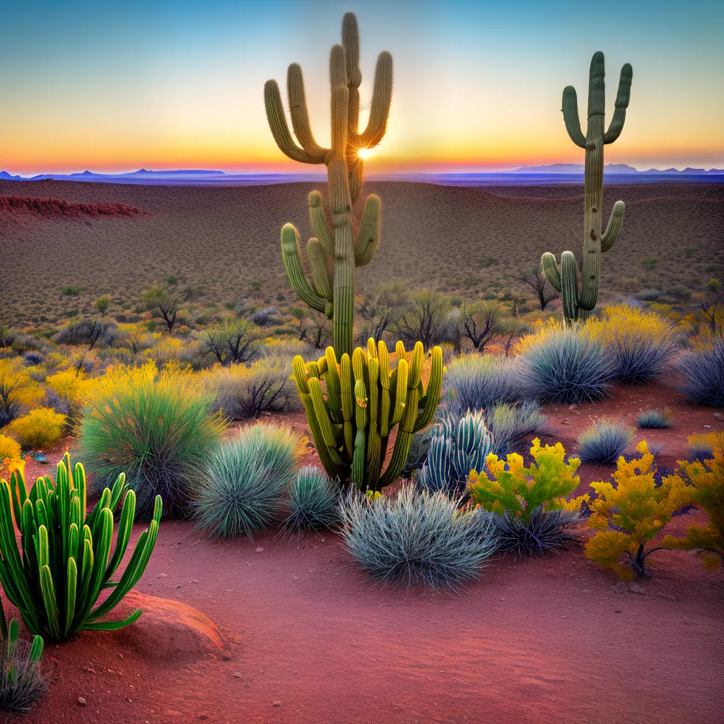 deserto por do sol cacto resiliente