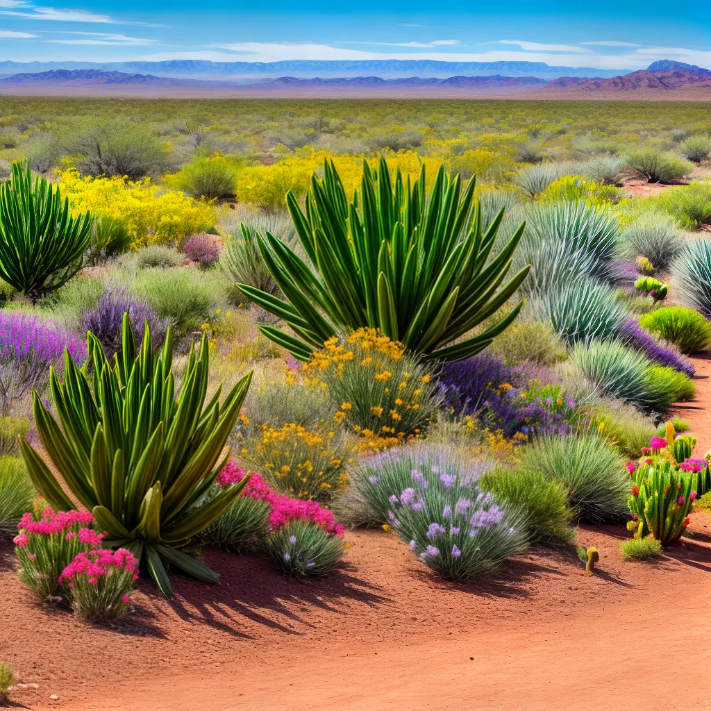 deserto cactos floridos abelhas borboletas