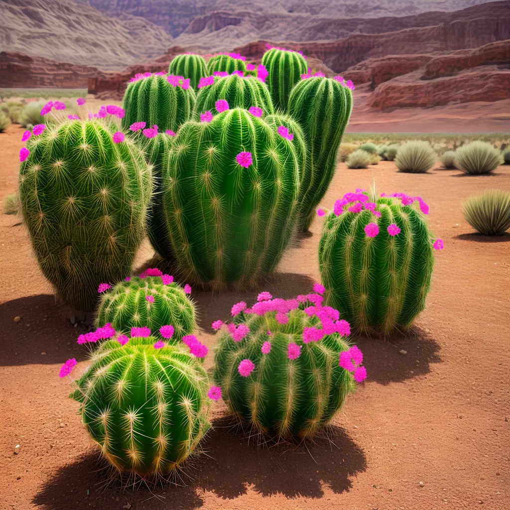 cacto espinhoso flores rosa deserto