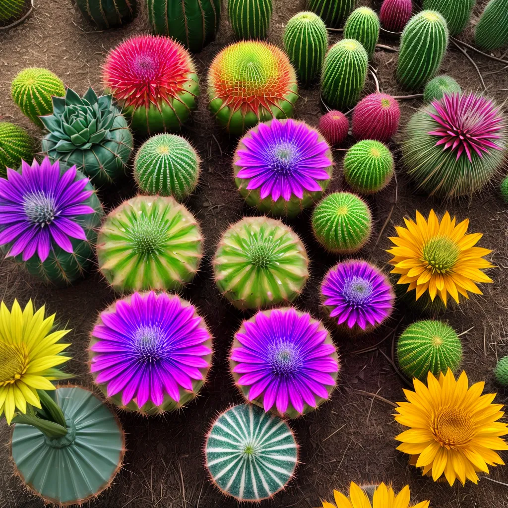 cactos coloridos deserto paisagem