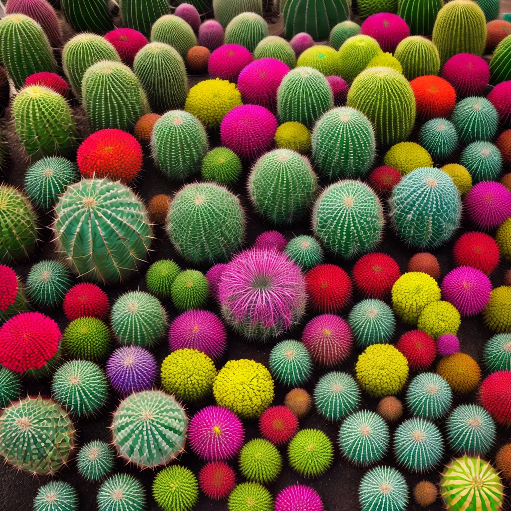 cactos coloridos vibrantes contraste