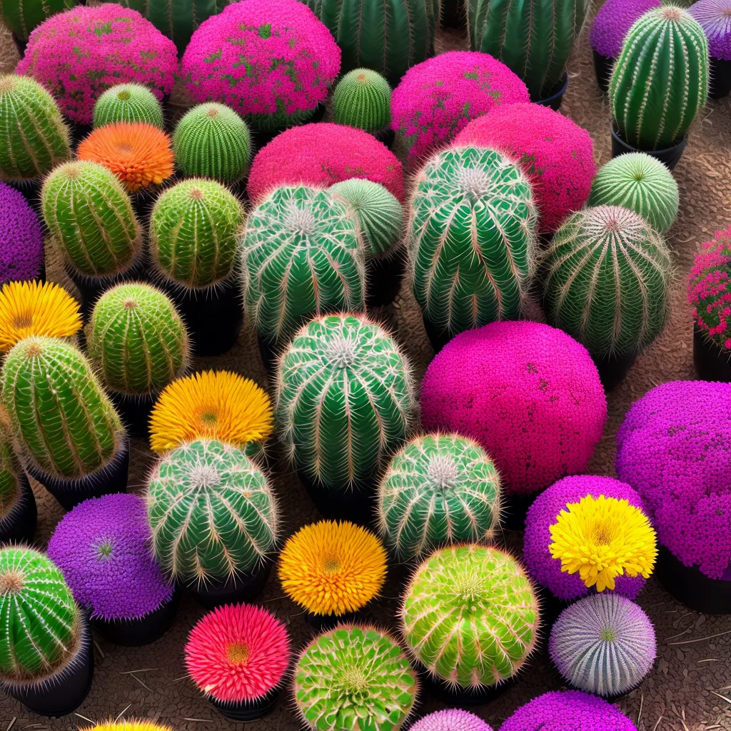 cactos coloridos arranjo vibrante