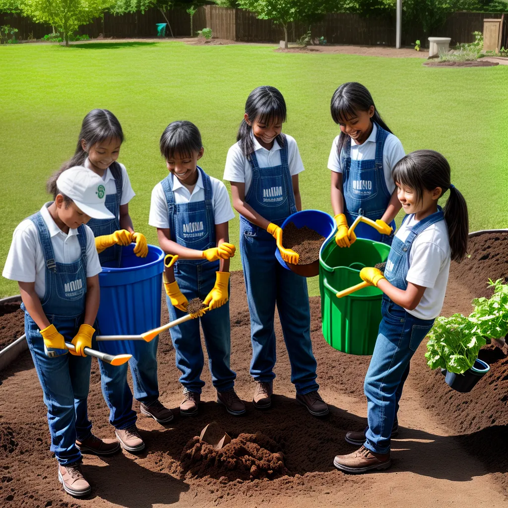 alunos jardim compostagem reciclagem