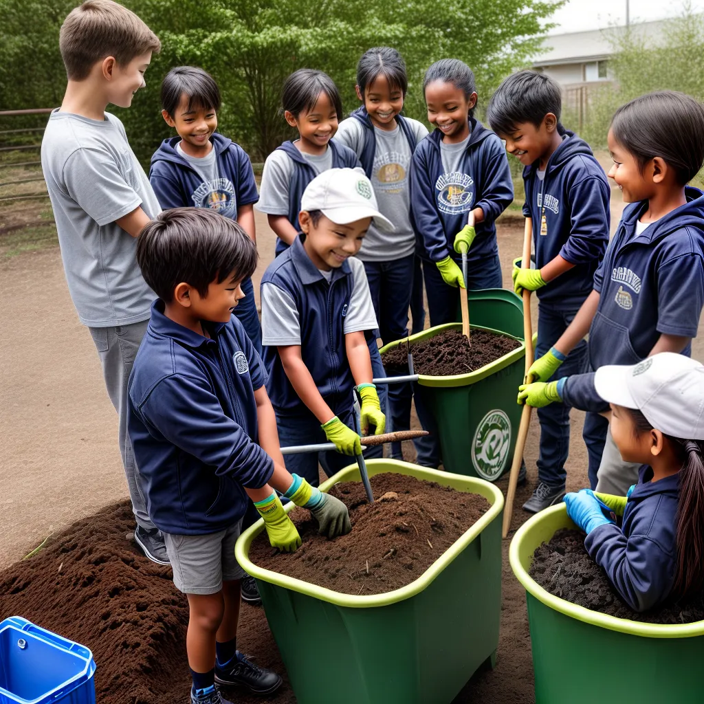 alunos compostagem escola educacao jardinagem