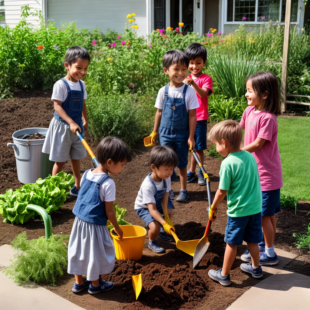 criancas jardinagem composteira reciclagem 1