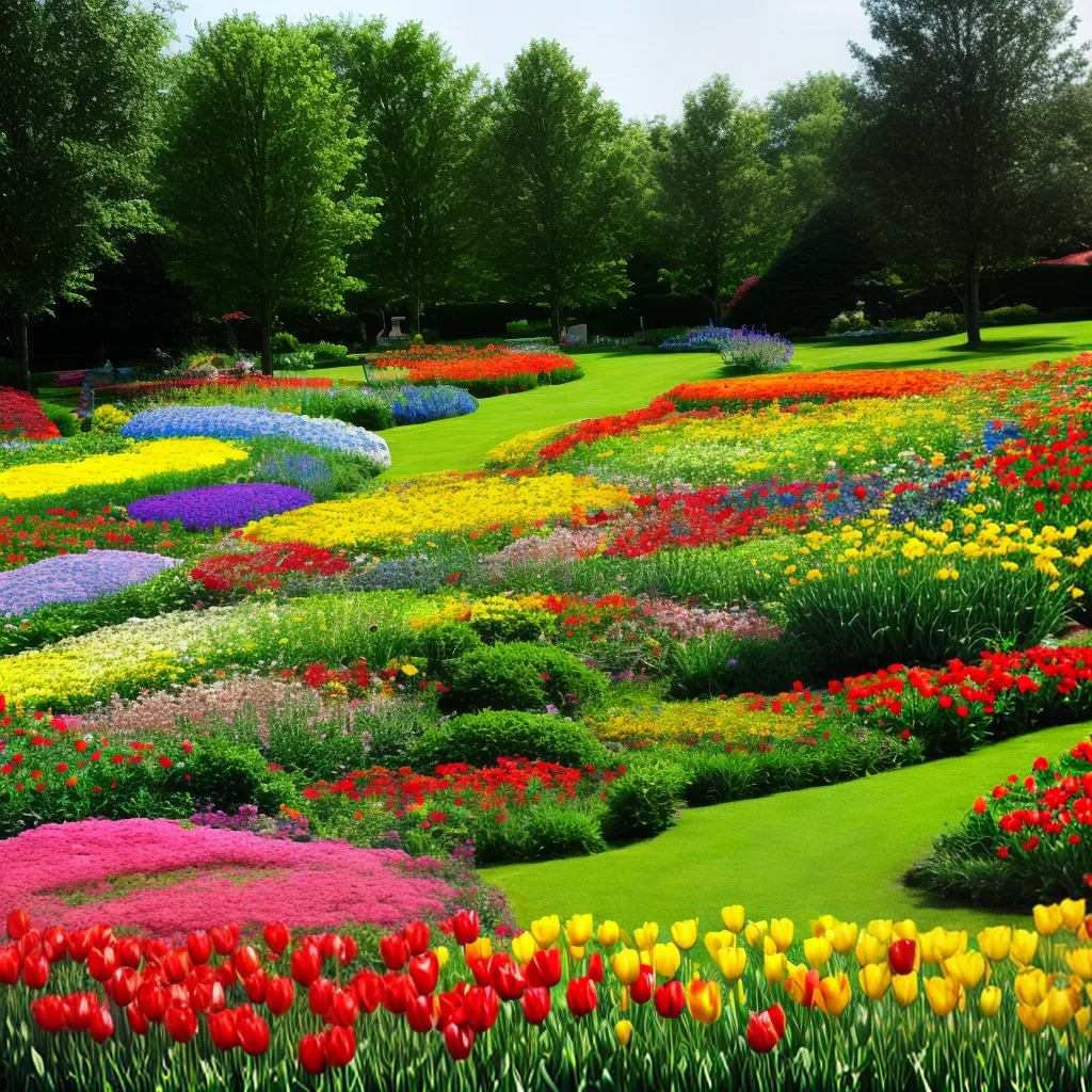 jardim flores coloridas brotando