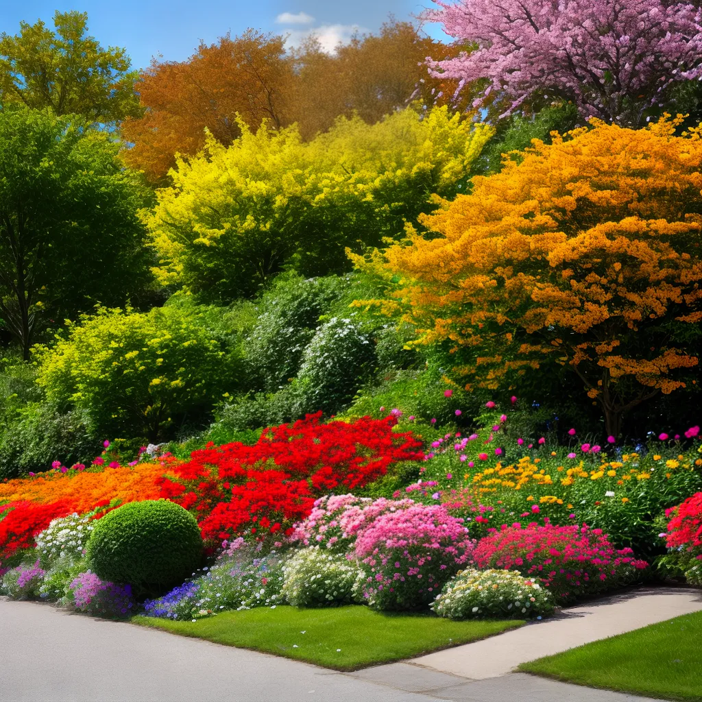 jardim flores estacoes cherry sunflower maple roses