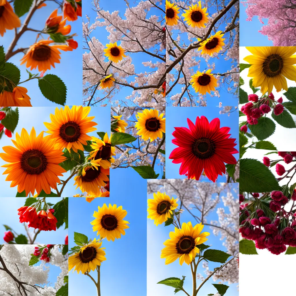 colagem flores estacoes primavera verao outono inverno 1