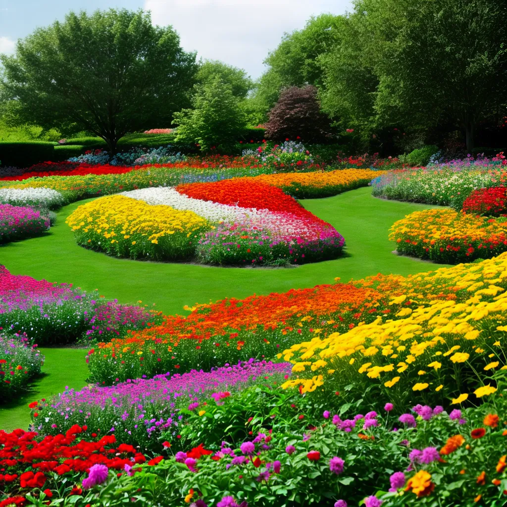 jardim colorido flores estacoes