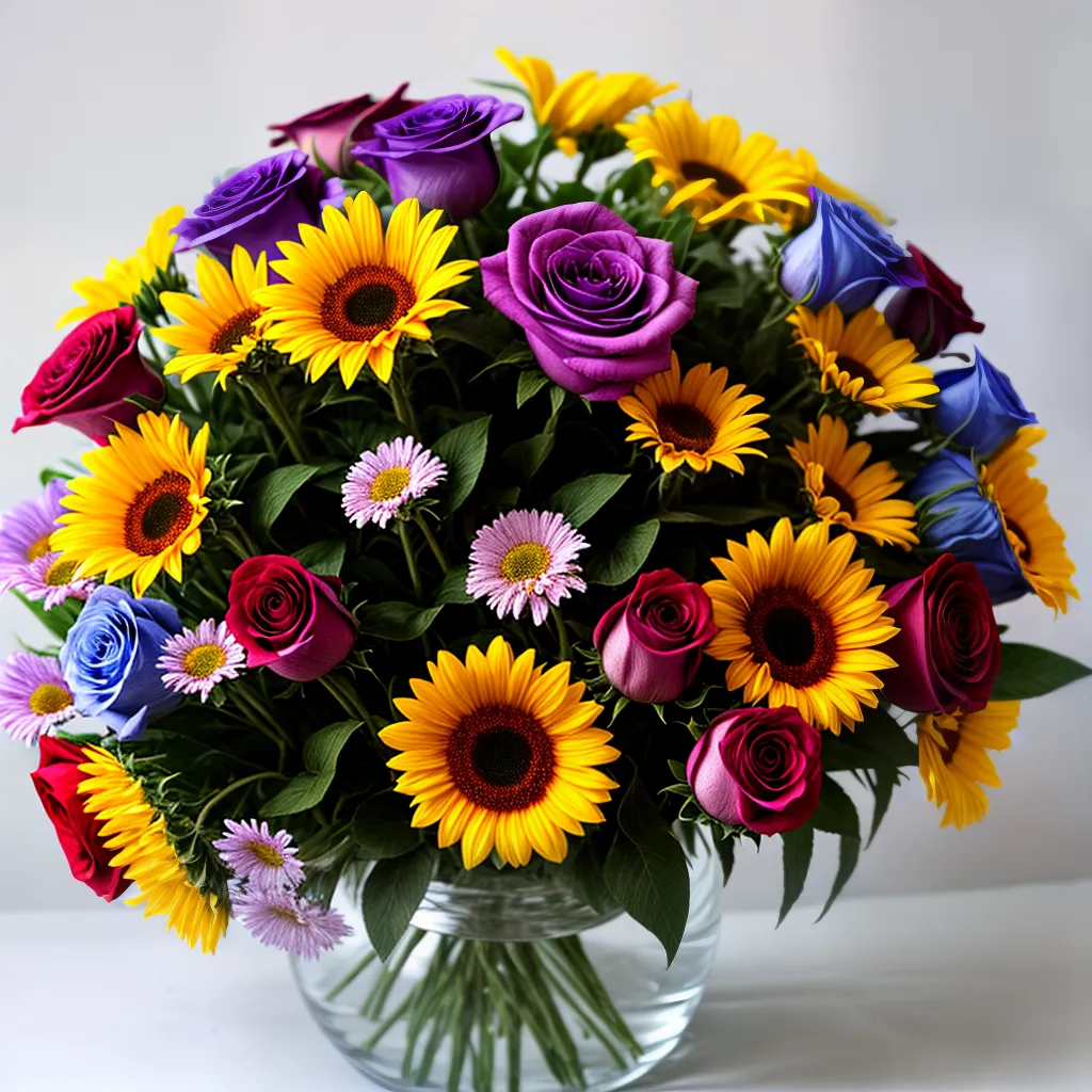 bouquet flores coloridas vibrantes