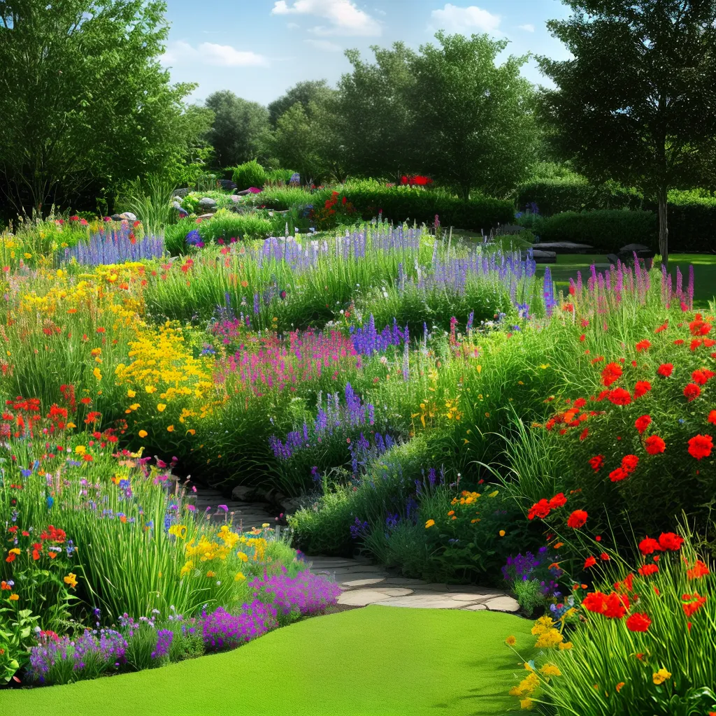 jardim selvagem flores coloridas natureza