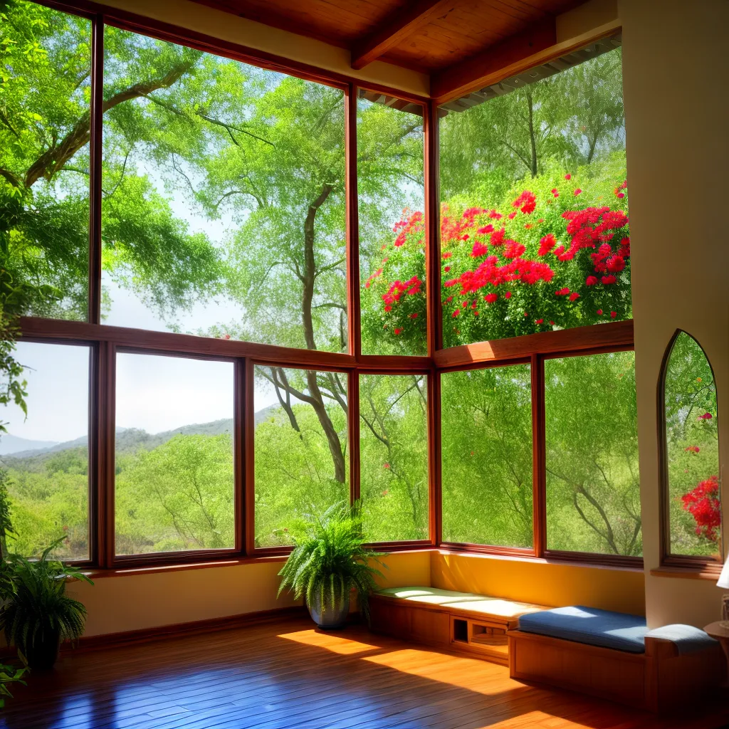 sala iluminada janela flores feng shui