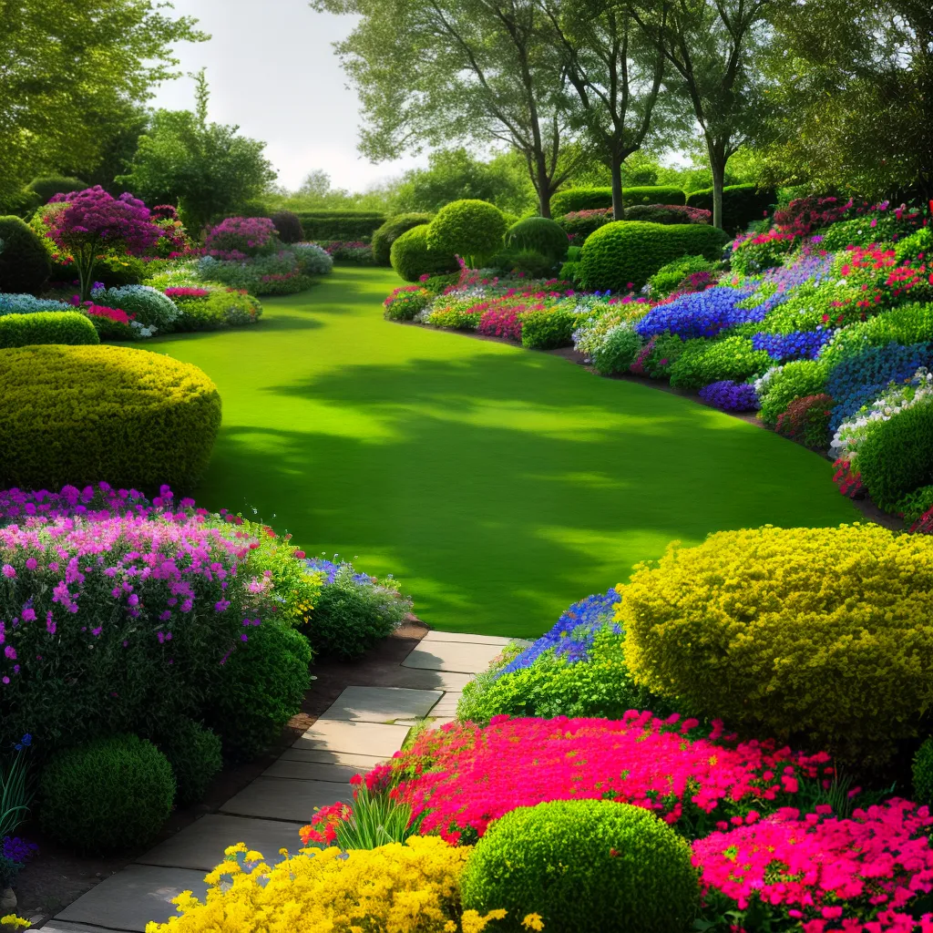 jardim colorido flores brotando