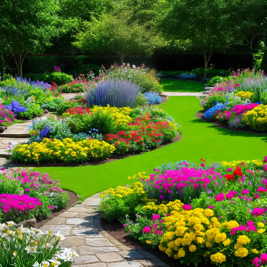 jardim colorido flores oasis
