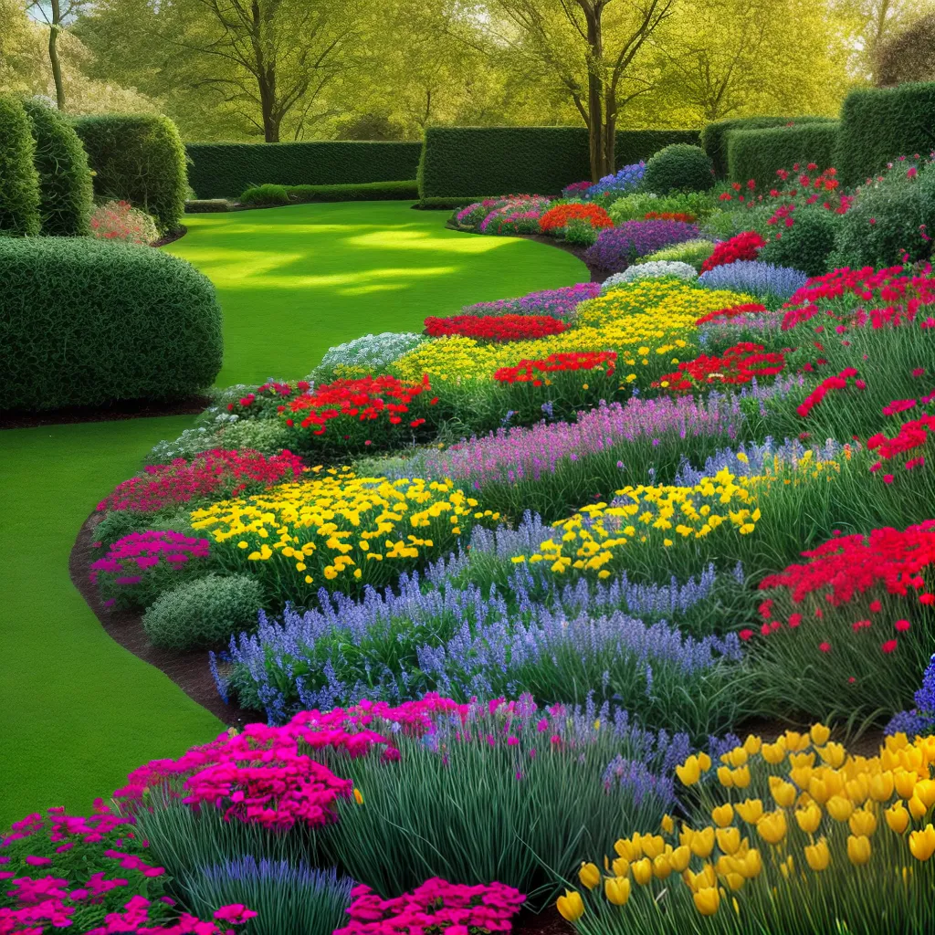 jardim colorido flores sol