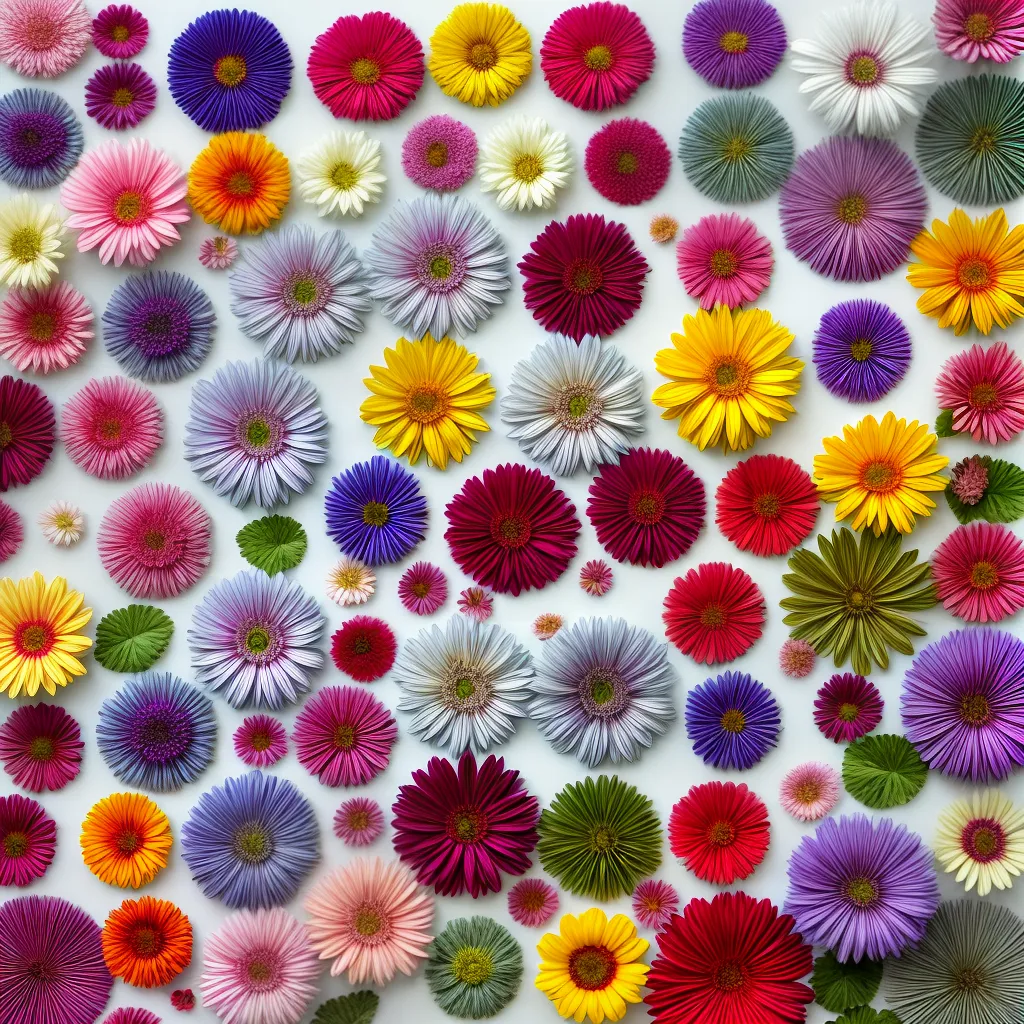 colagem flores vibrantes cores tamanhos