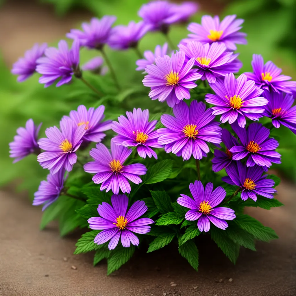 flor lavanda roxa folhas verdes