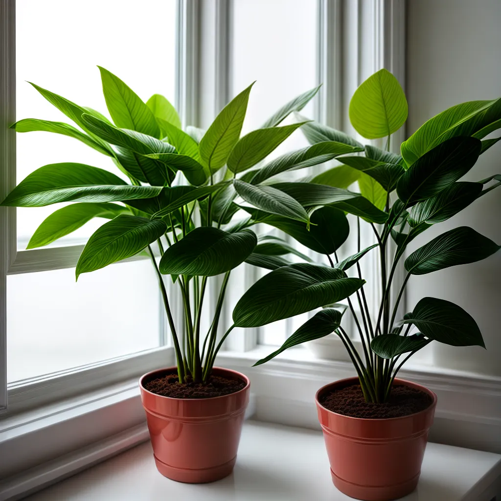 planta verde janela luz natural