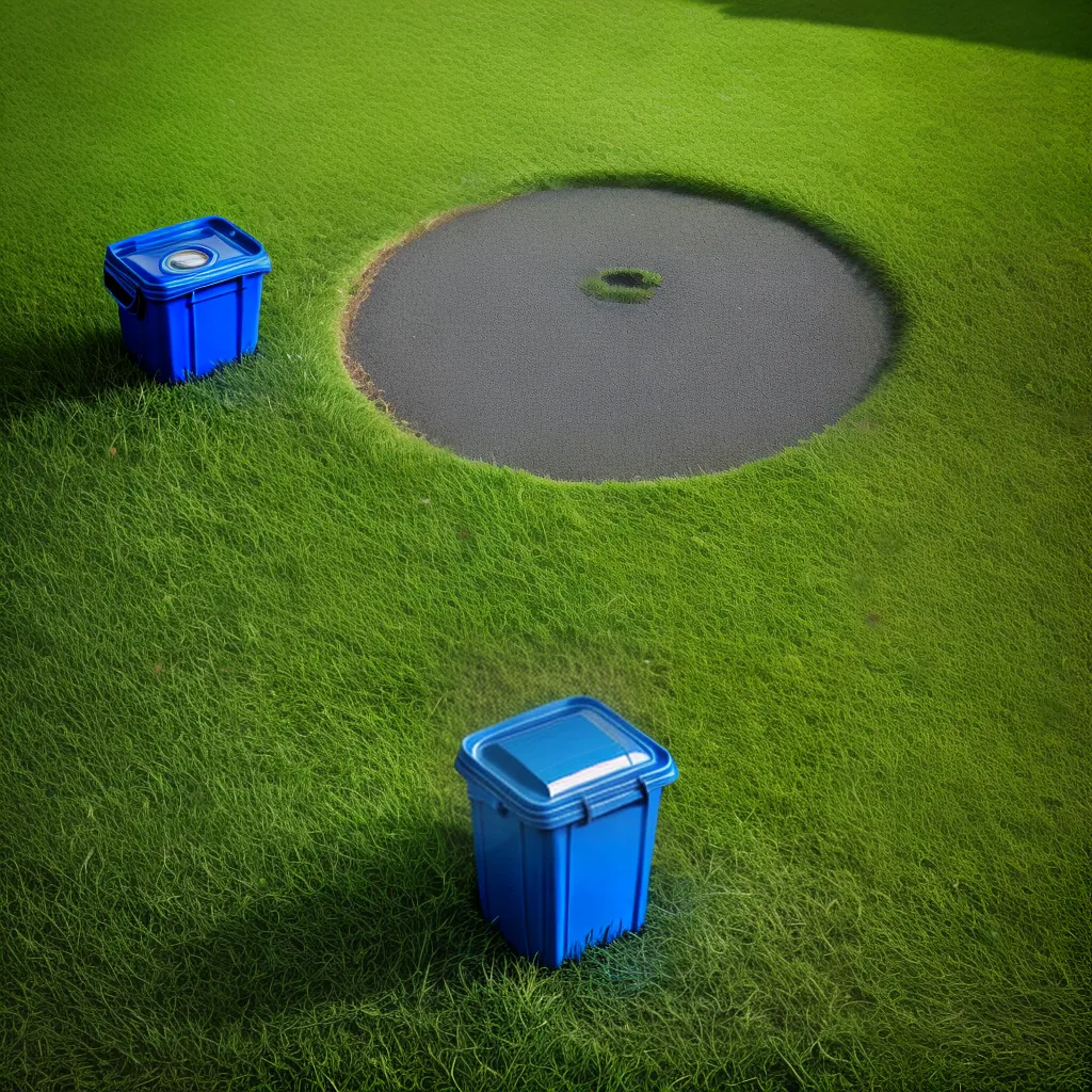 gramado verde lixo reciclagem sol