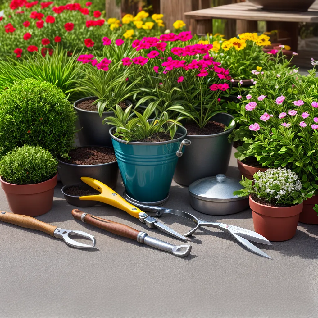 ferramentas jardim limpo flores