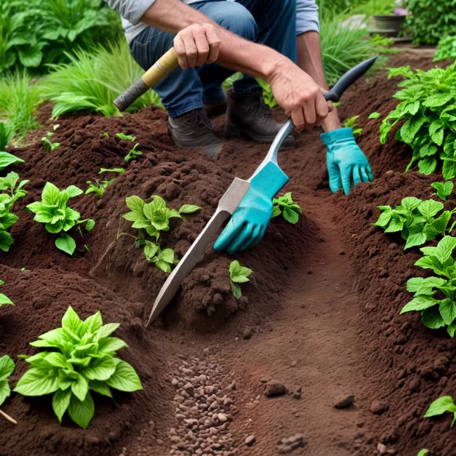 luvas jardinagem suja trowel jardim