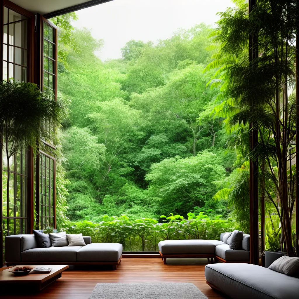 sala verde janelas plantas paz