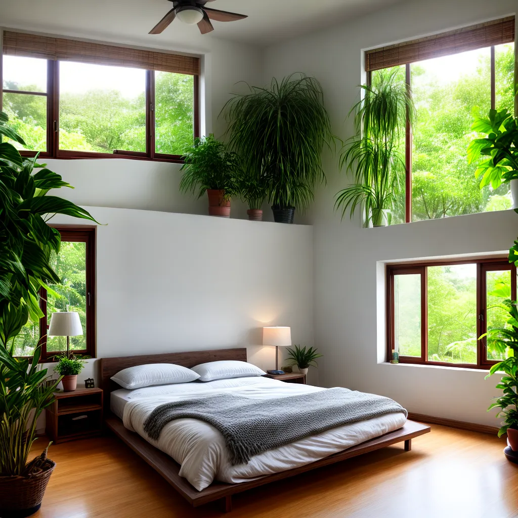 quarto jardim verde plantas sereno