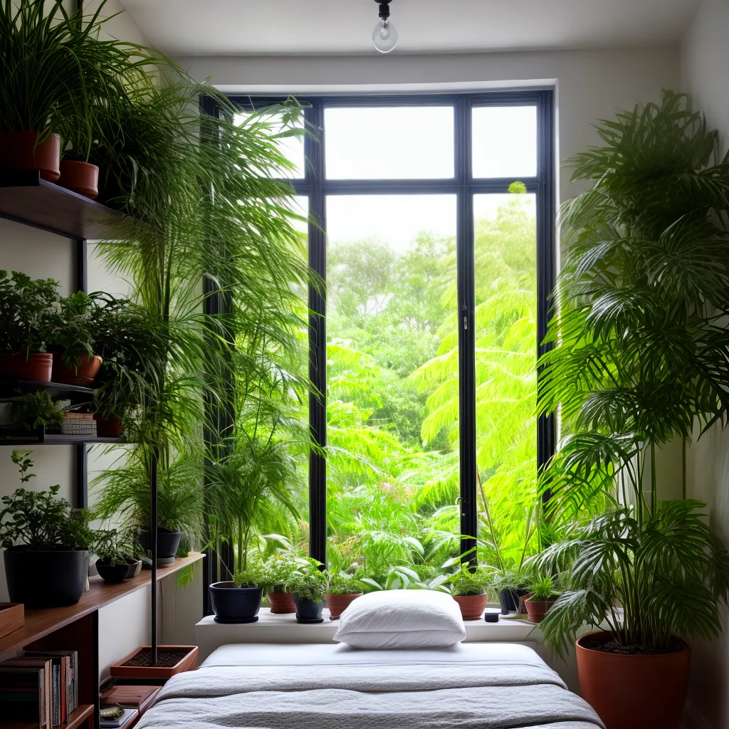 quarto jardim verde sereno