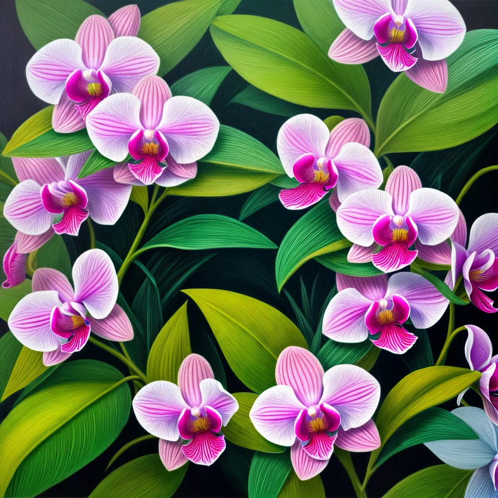 pintura jardim orquideas coloridas 1