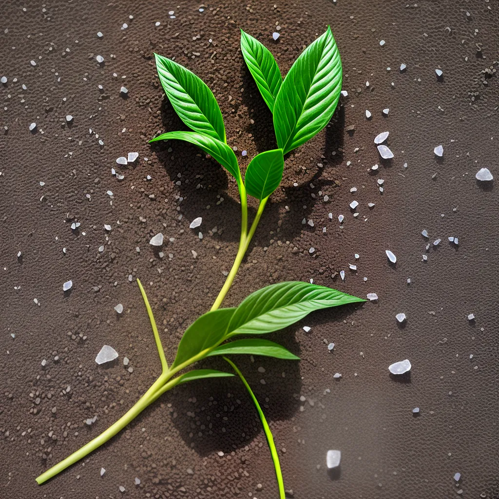 planta murcha sal cristais solo salinidade