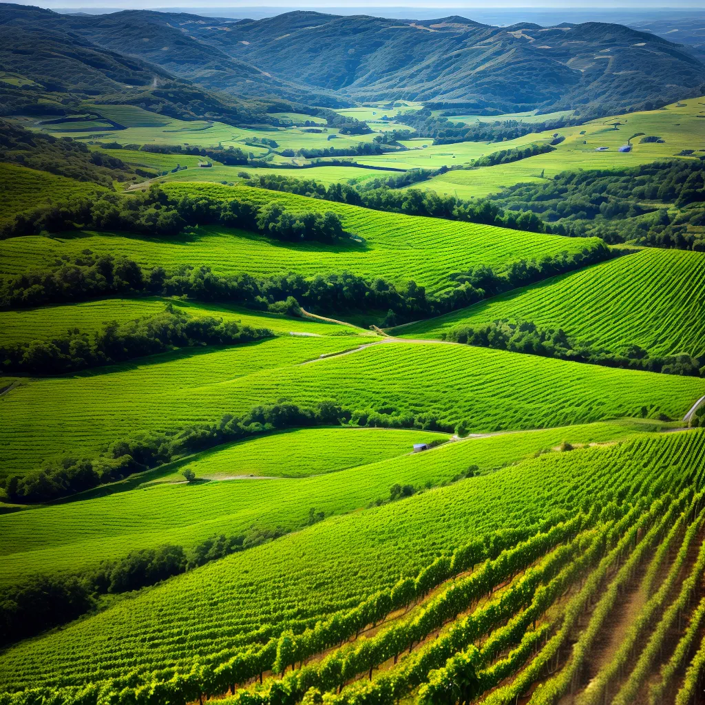 vinhedo verde rola colinas
