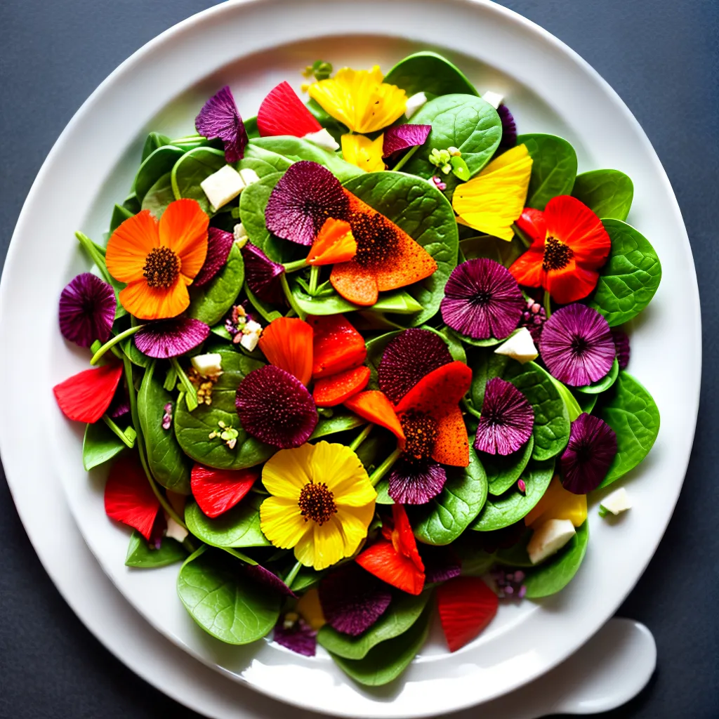 salada flores comestiveis diversidade