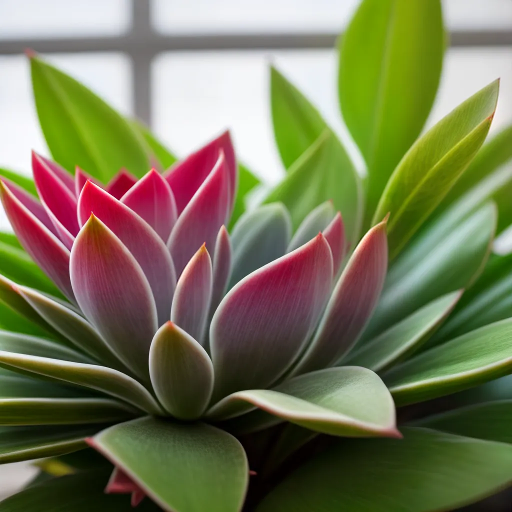 planta suculenta folhas verdes rosa