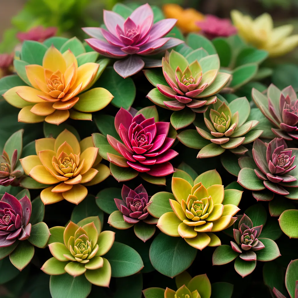 succulenta colorida crescimento vitalidade